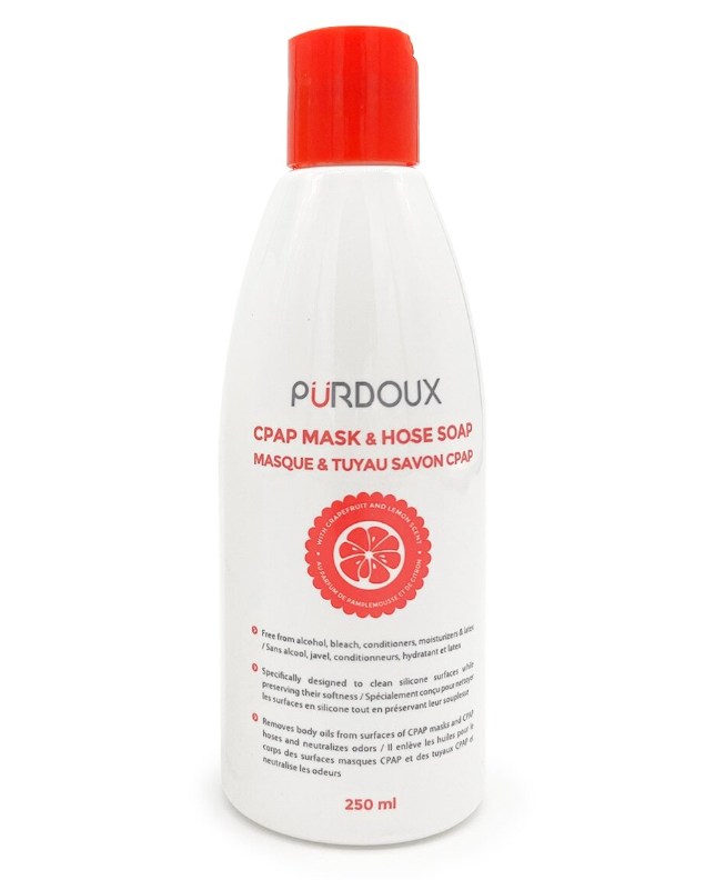 Savon PurDoux pour masque et tuyau CPAP pamplemousse et citron