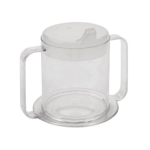 Tasse transparente à deux anses avec couvercle 284 ml